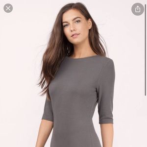 H&M Grey Bodycon Midi Dress